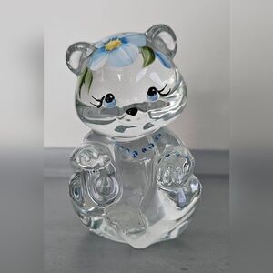 Fenton Hand Painted Glass Bear
